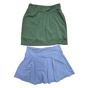 Realessentials Lot of 2 Skorts Size 2X One Blue and One Green Comfort Spring